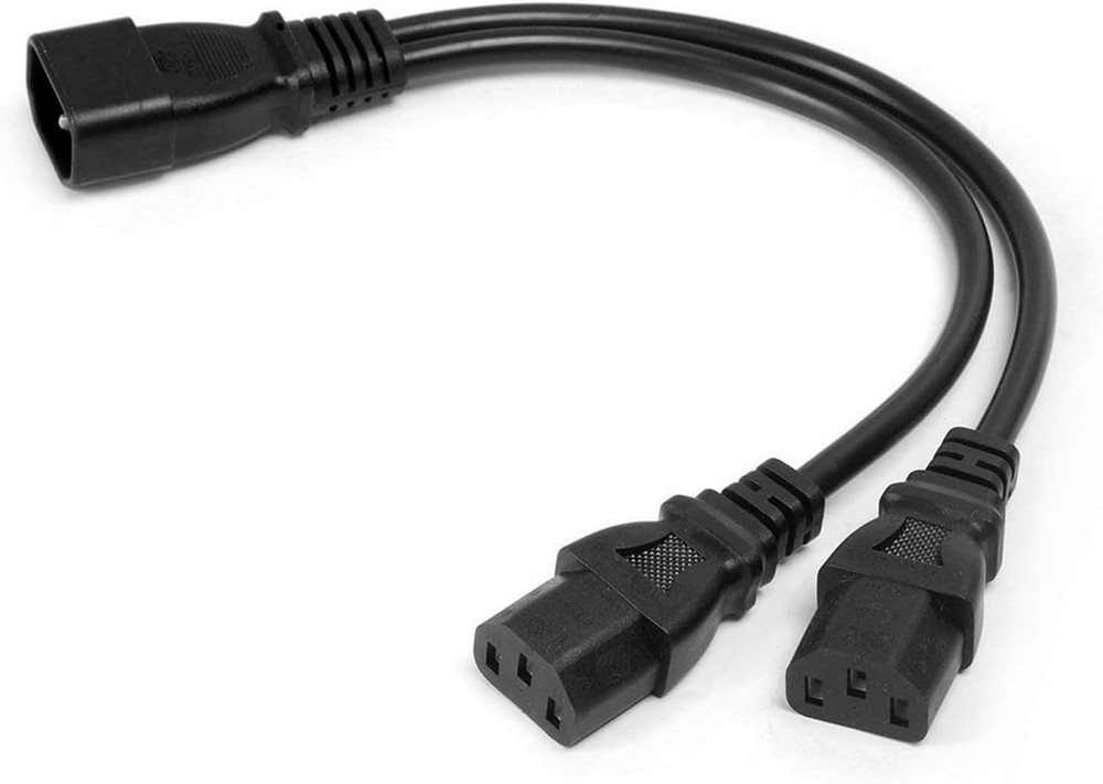 Power Cable UPS Server Y Splitter C14 to 2 X C13 Power Adapter Cable Cord