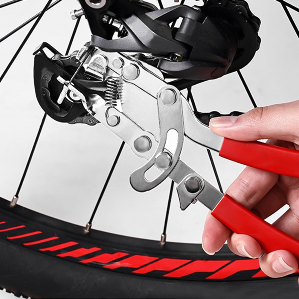 LEONTOOL Bike Brake Cable Puller Pliers, 4th Hand Tool - 7.7", Red
