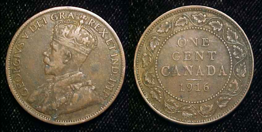 CANADA 1916 Large Cent VF