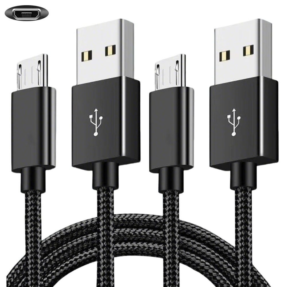 SZMXUCK 2 Pack 6.6FT PS4 Controller Charging Cable, Micro USB 6.6 feet, Black