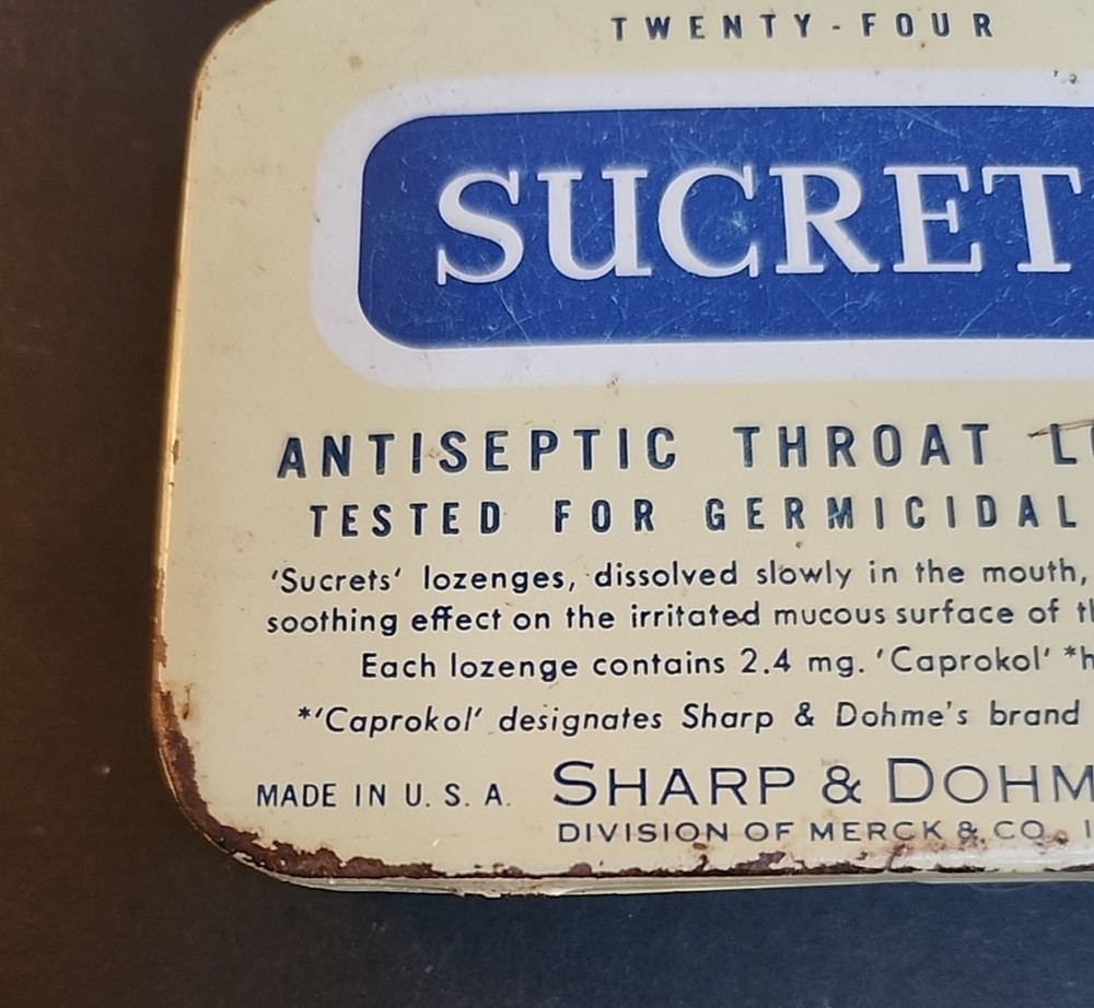 Sucrets Tin Sharpe & Dohme