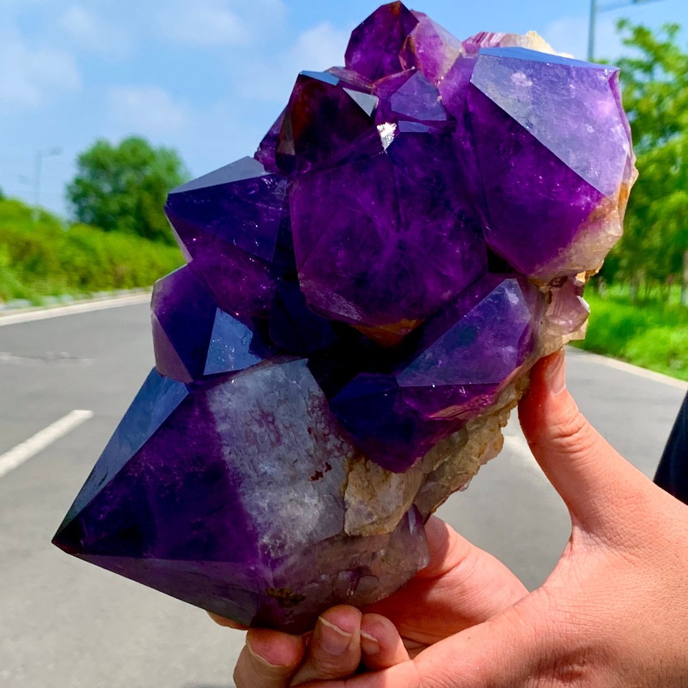 7.2LB Natural Amethyst geode quartz cluster crystal specimen Healing