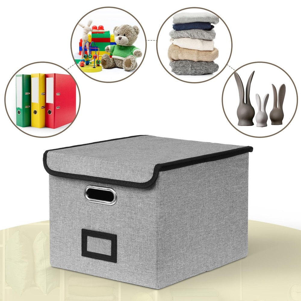 2Pack File Storage Organizer with 10 Hanging Folders & Plastic Slide, Collaps...
