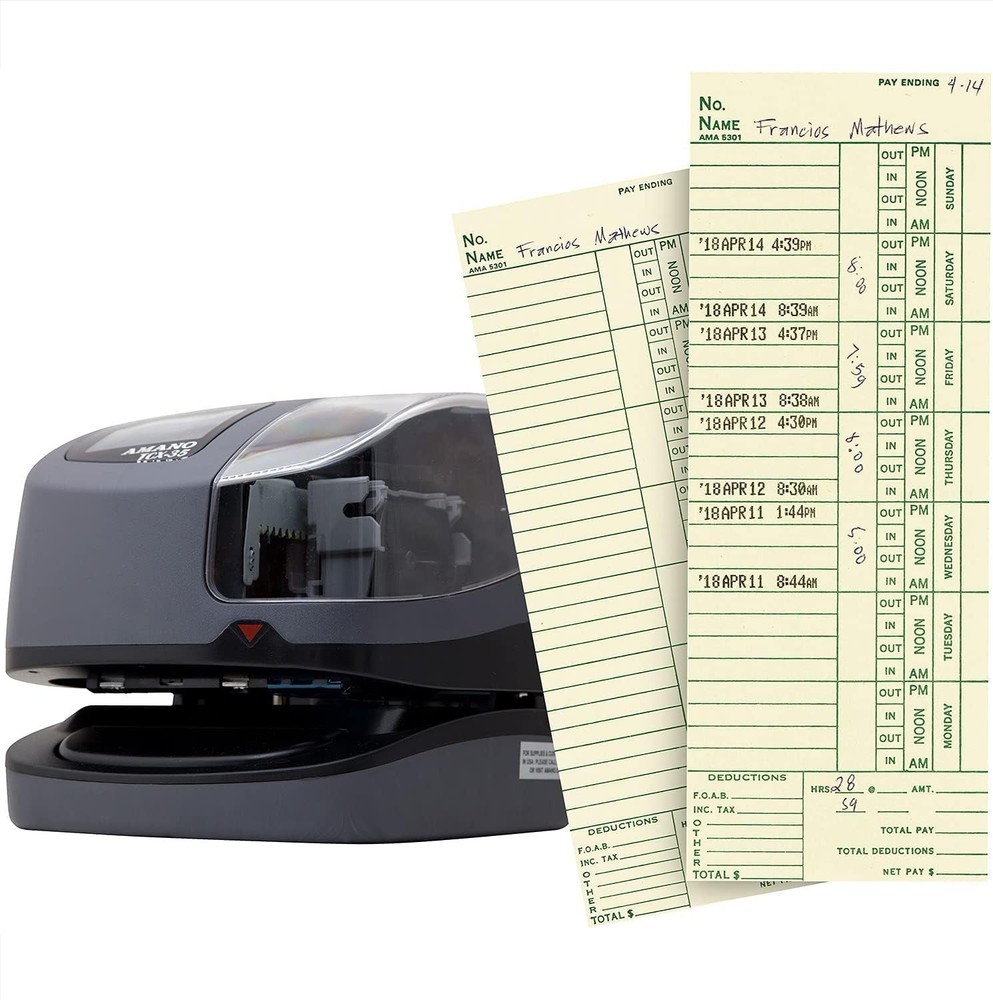 3 Pack Amano Time Clock Ribbon Replacement for PIX/TCX All Models Black Ink