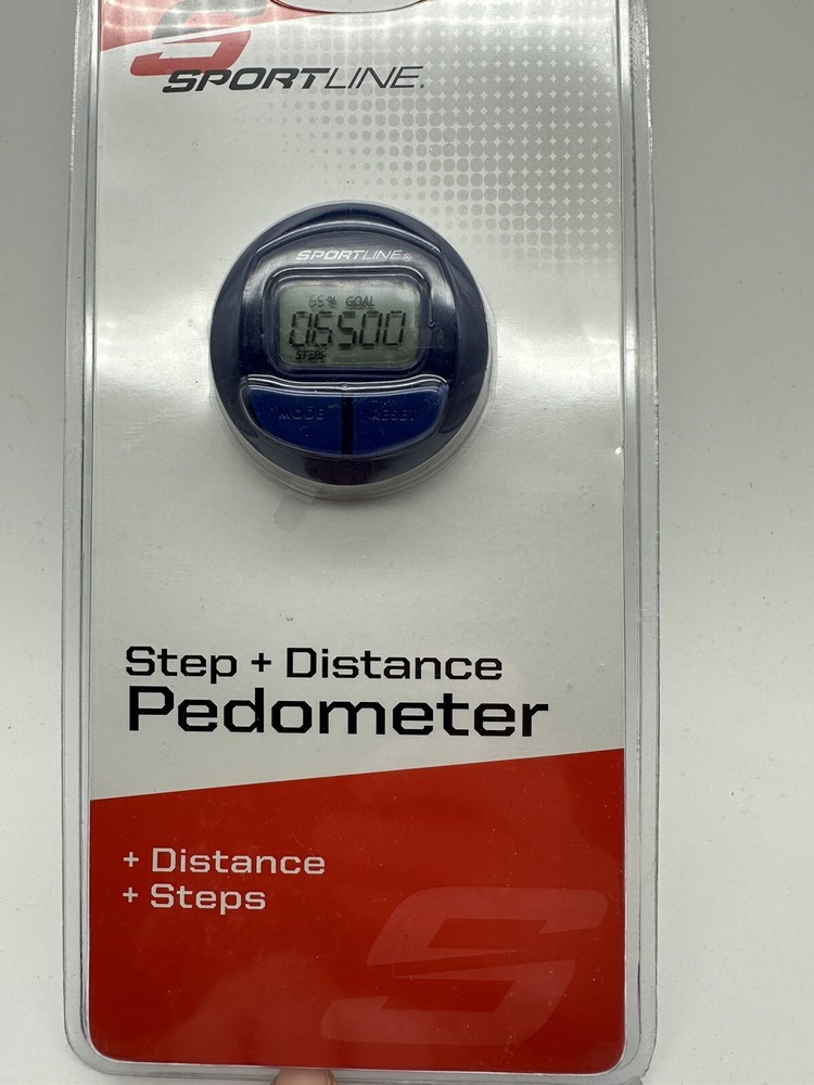 Blue Sportline Step and Distance Pedometer 2-Function New Sealed