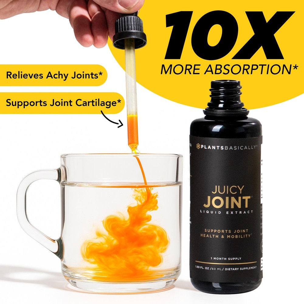 Joint Support Supplement 60 mL Liquid Extract Plants Basically Juicy Mobility