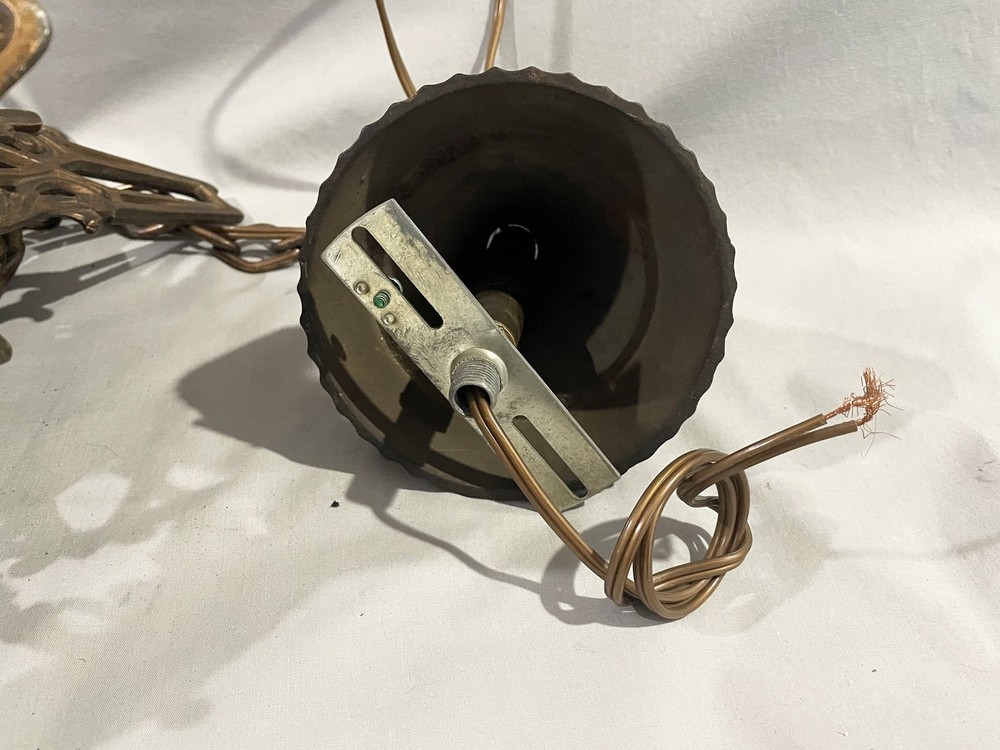 ART DECO ERA SLIP SHADE CEILING LIGHT FRAME - REWIRED