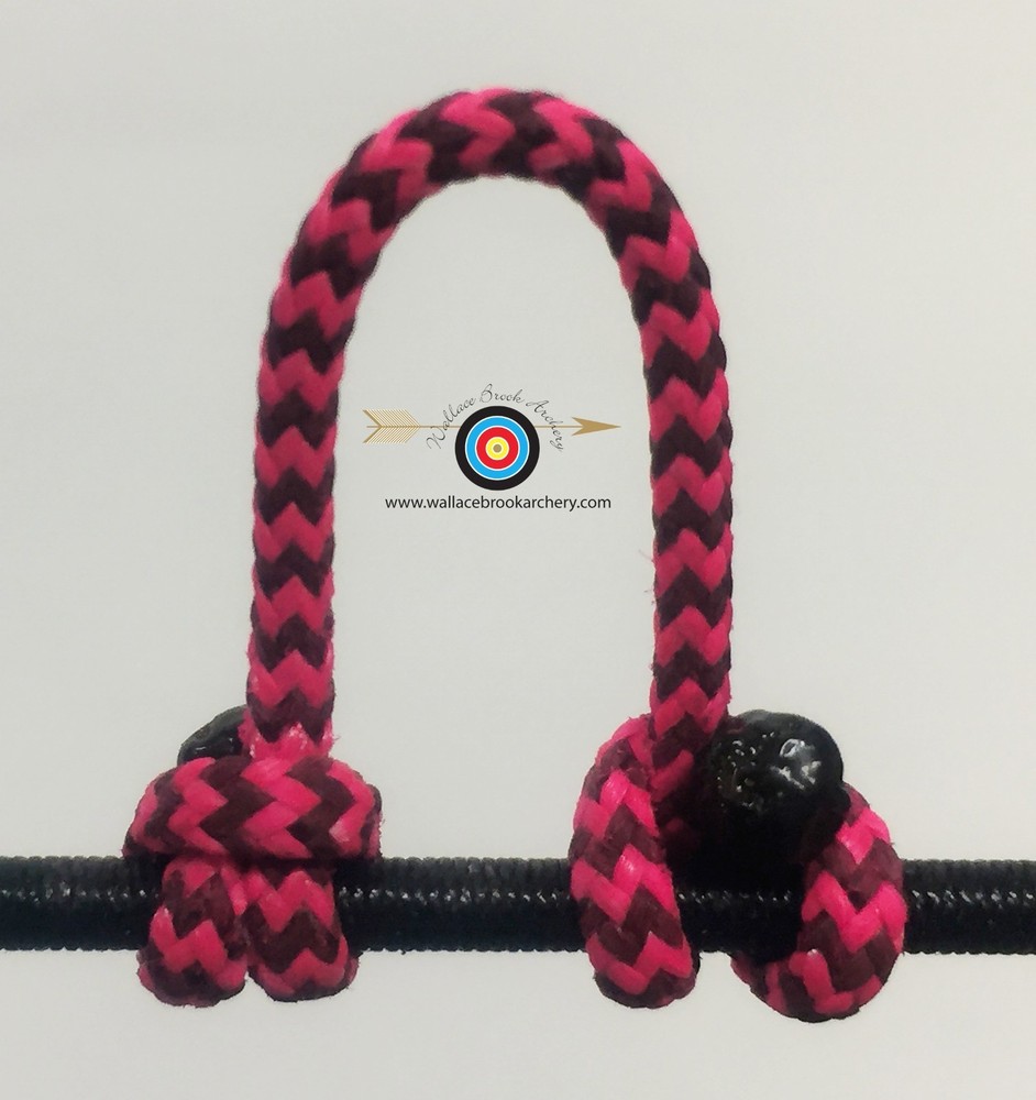 2 Pack- Speckled  Pink/Black  Archery Release Bow String D Loop, BCY #24