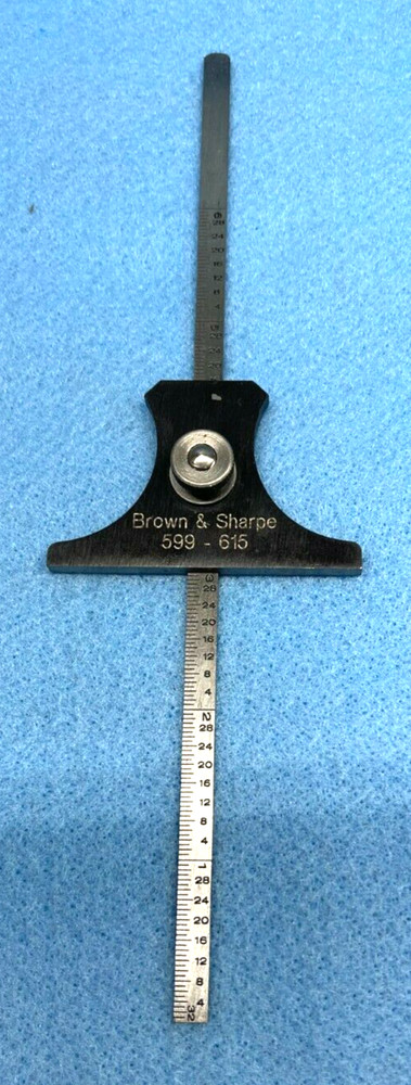 BROWN & SHARP 599-615 DEPTH GAGE RULER 0-6" RANGE