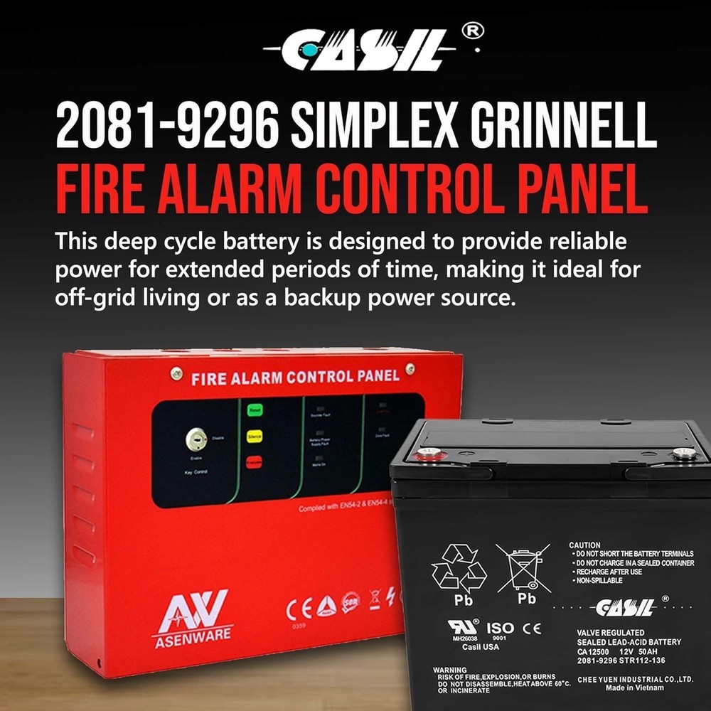 Simplex 2081-9296 Casil 12V 50AH  Fire Alarm Control Panel