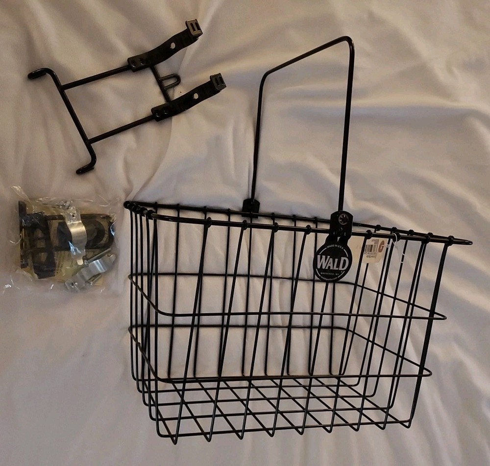 Wald 3133 Front Quick Release Basket with Bolt-On Mount: Gloss Black ~ NEW
