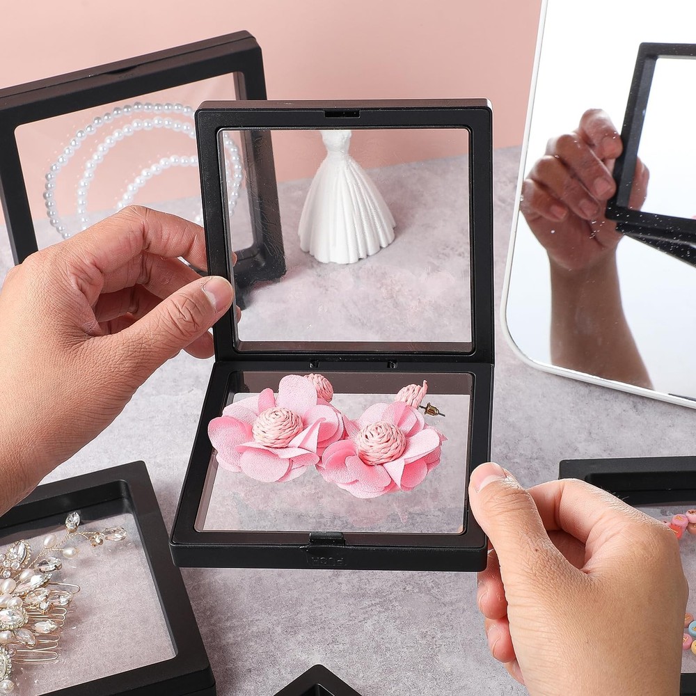 6 Pcs 3D Floating Frame, Large Size Floating Display Case, Visualize Transpar...