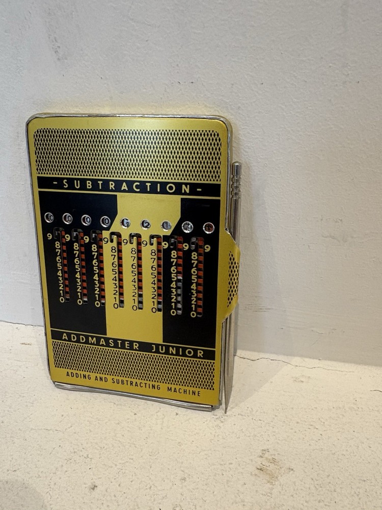 Vintage Addmaster Junior Adding & Subtracting Machine Calculator With Pointer