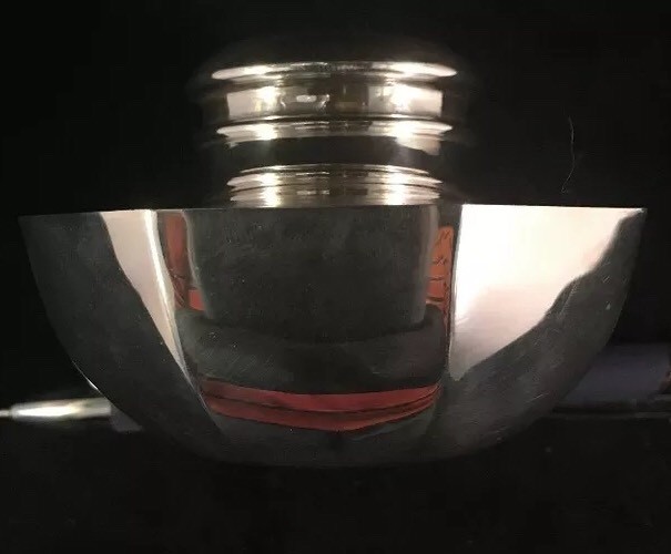 Sterling Silver Tea Caddy Modern Octagonal Form American