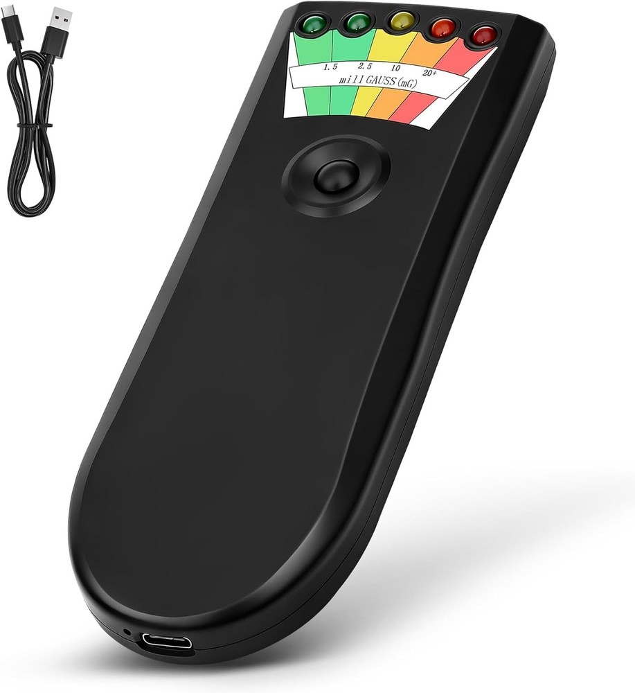 Compact Portable EMF Meter - 5 Level LED Display for Electromagnetic Safety