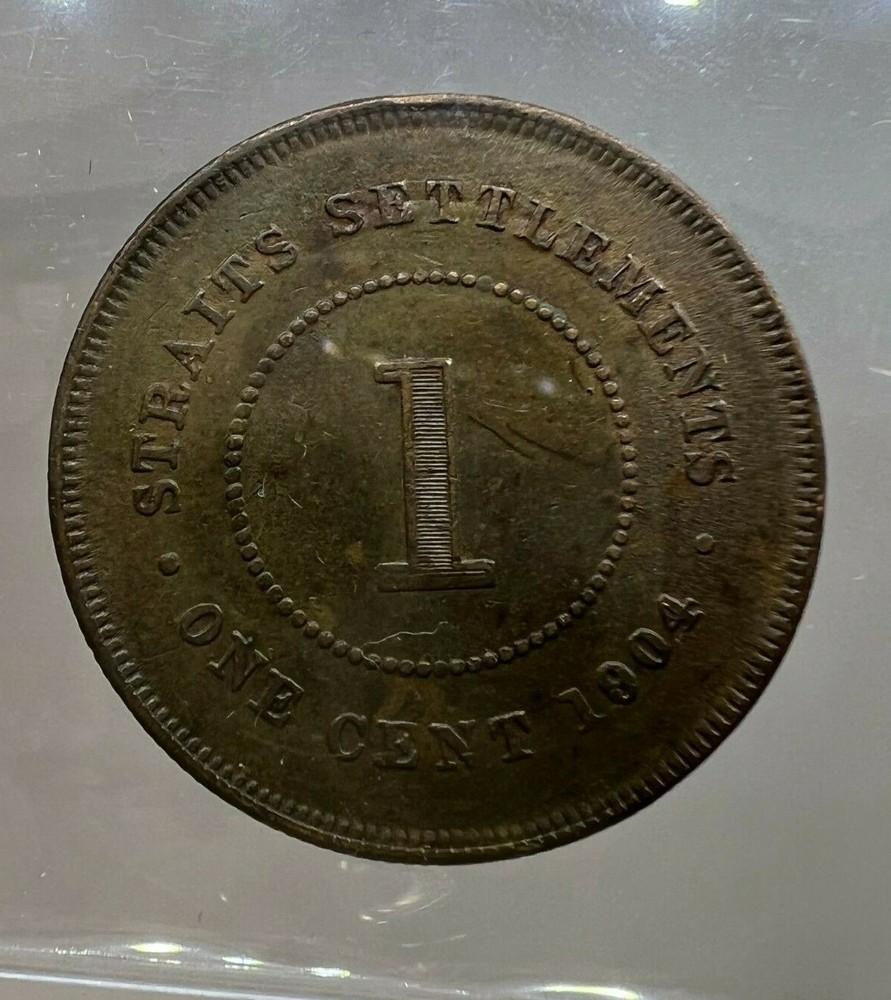 Straits Settlements 1904 Cent KM19 BRN Ch. AU