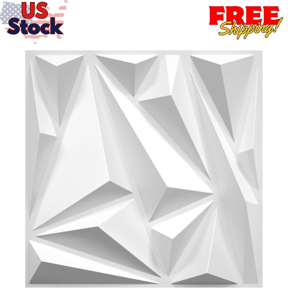 50 Pack 3D Wall Panels for Interior Wall Decor, Modern Diamond Wall Panels