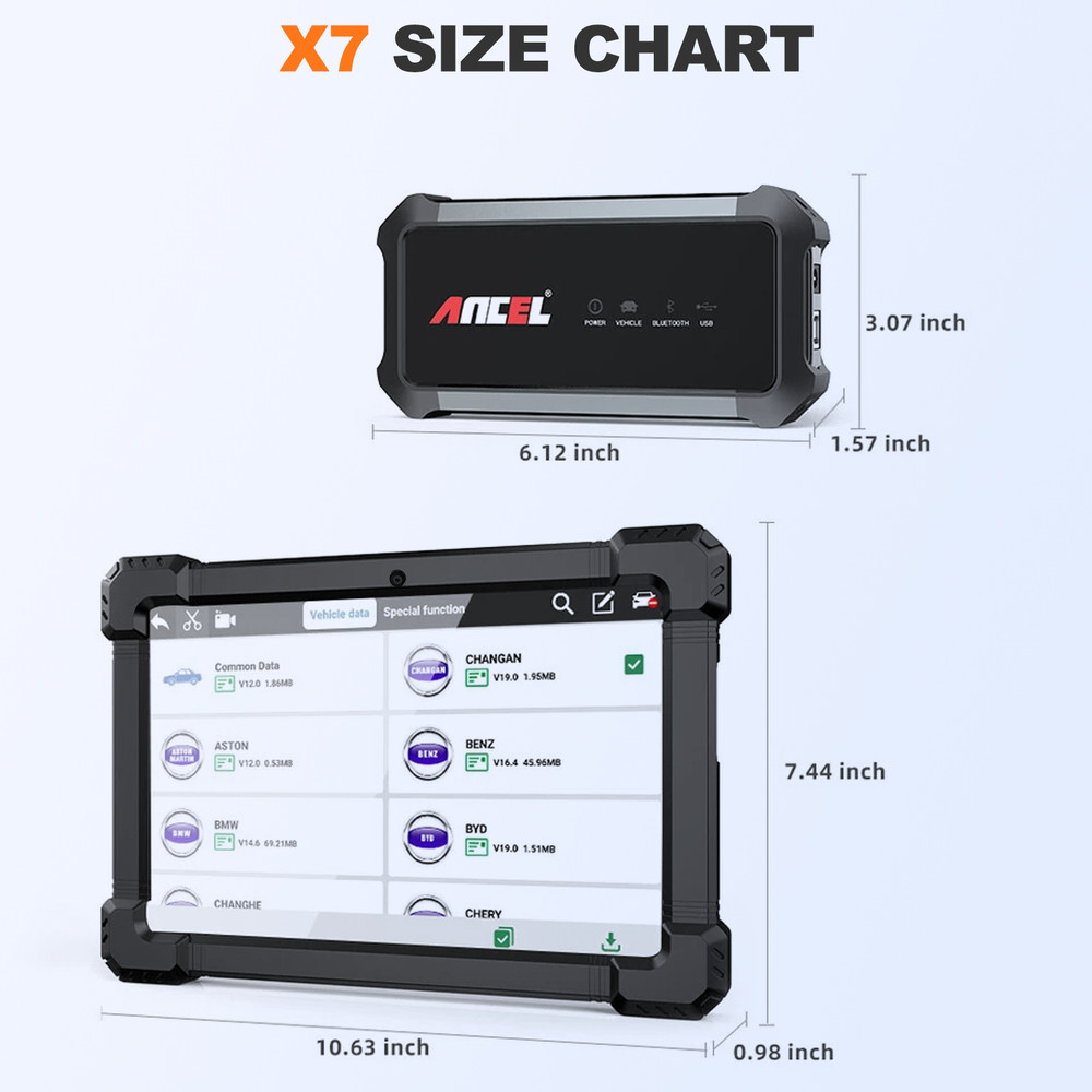 ANCEL X7 Bluetooth OBD2 Scanner Bi-directional Scan Tool Full System Diagnostic