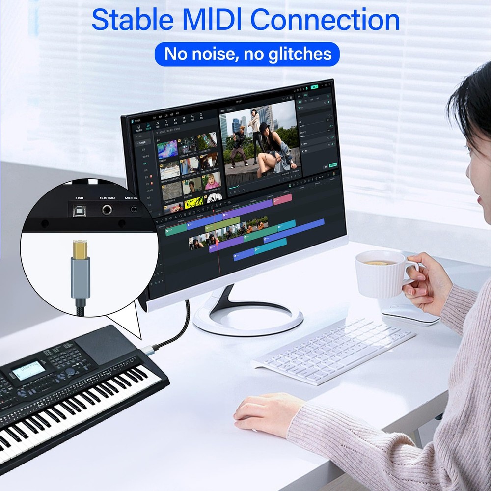 JSADZKJ 1FT USB A to B Printer Cable 2.0 Type A Male B Cable...