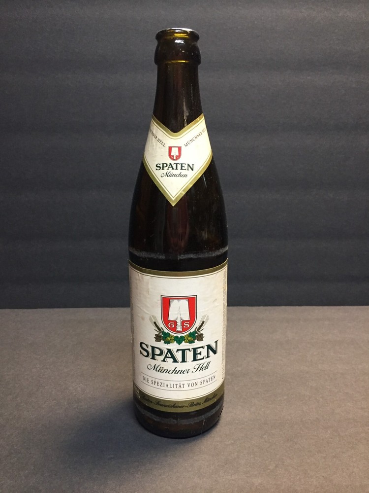 Spaten Munichner Hell EMPTY Imported German Beer Brown Bottle Vintage