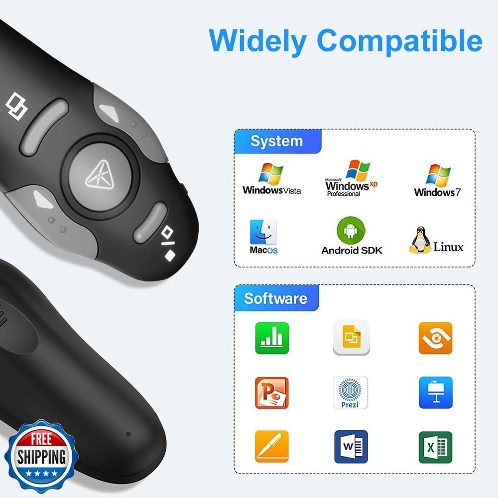 Wireless Presentation Clicker for PowerPoint Presentations, USB D