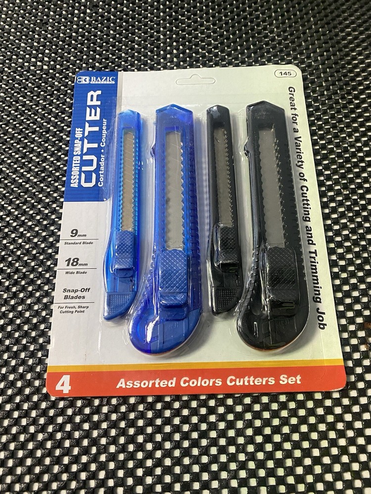 4/PK assorted snap-off cutter knives