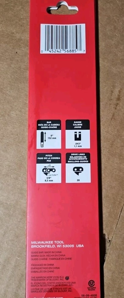 Milwaukee 49-16-2733 6" Guide Bar