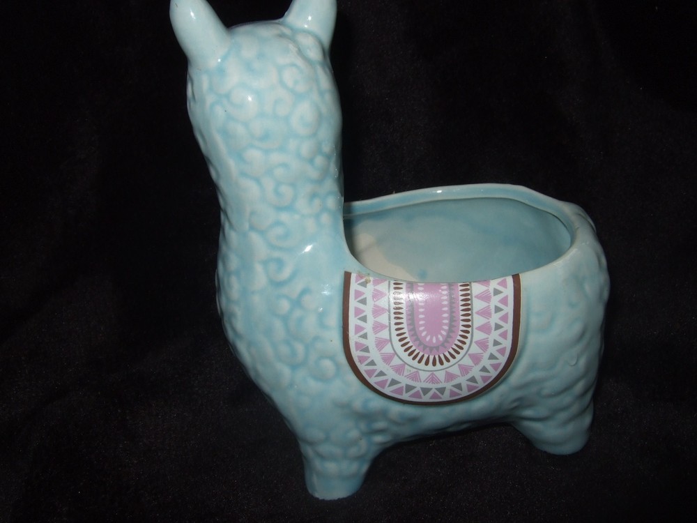 Blue Multicolor Llama / Alpaca Succulent planter