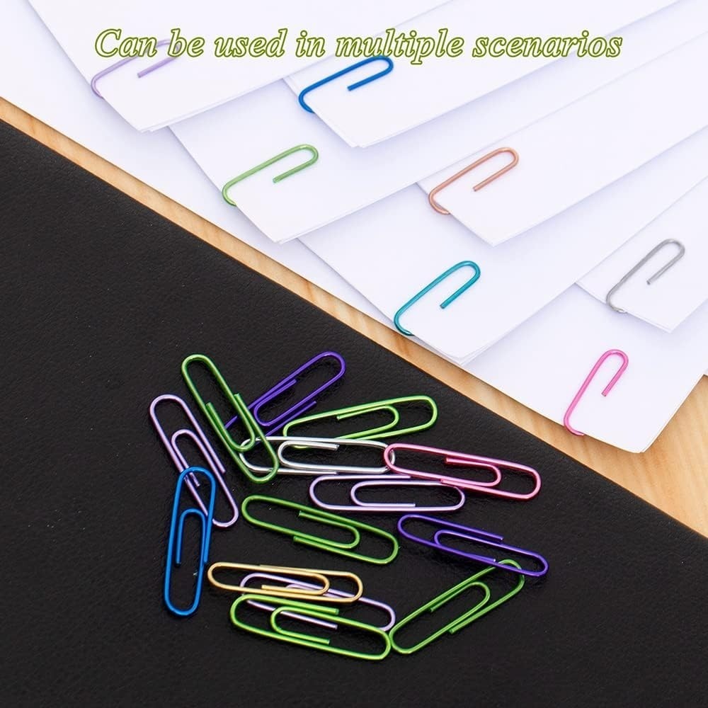 Multicolor Medium Size Paper Clips 240pcs Bulk for Office School Home Use