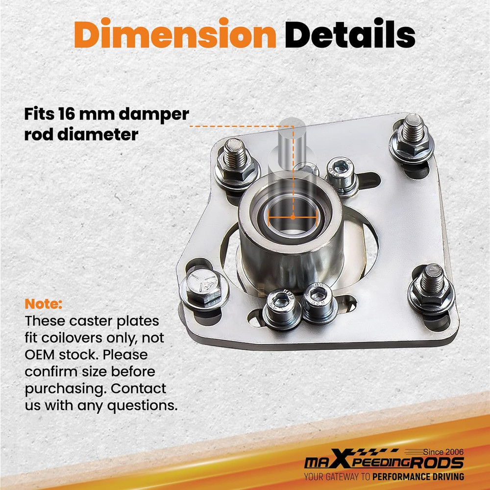 Adjustable Camber Plates Front Upper Mount for Ford Mustang 1994-2004 2Pc