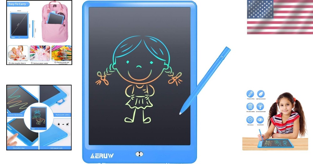 Eco-Friendly 10-Inch LCD Writing Tablet for Students & Professionals - Blue