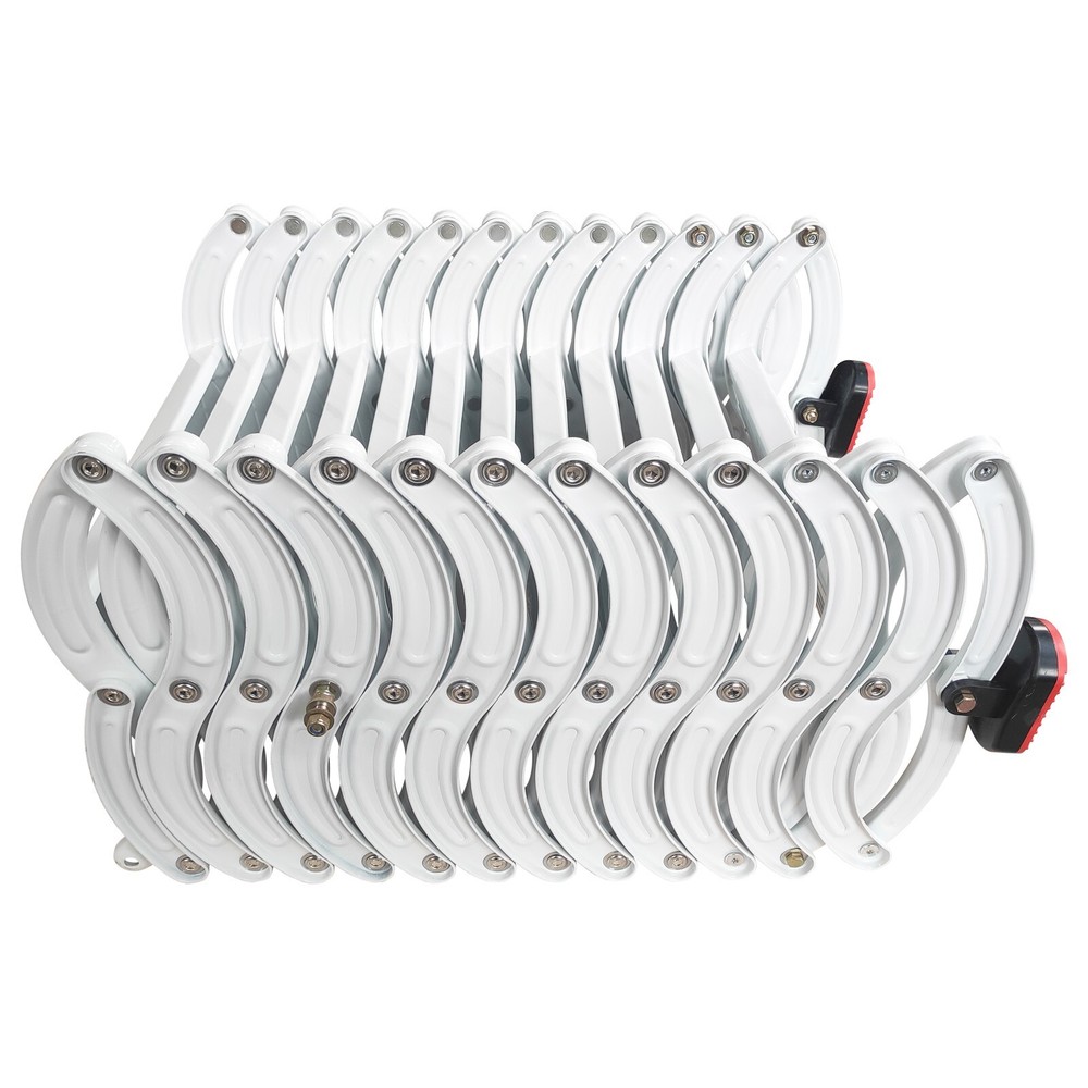 9.8ft Hidden Telescopic Folding Ladder White Attic Pull Down Ceiling stairs