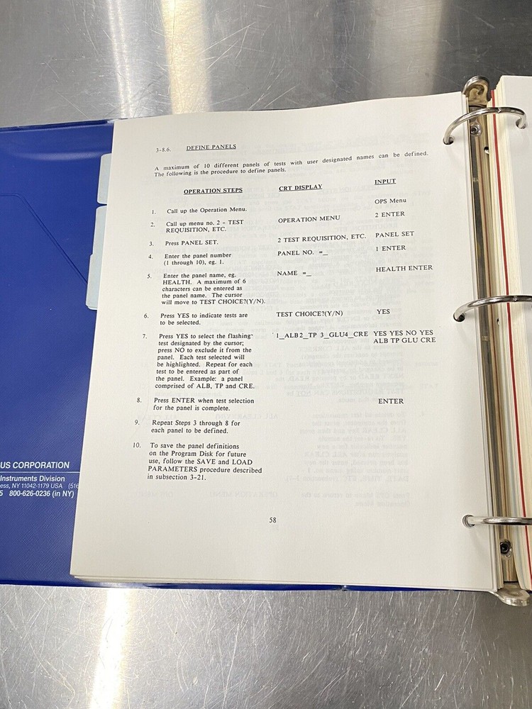 Olympus Demand Blood Chemistry Analyzer - Users Guide / Instructions Manual