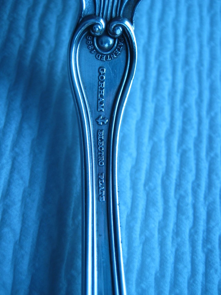 1896 Gorham Silver & Electro Plated Serving Spoon M Monogram