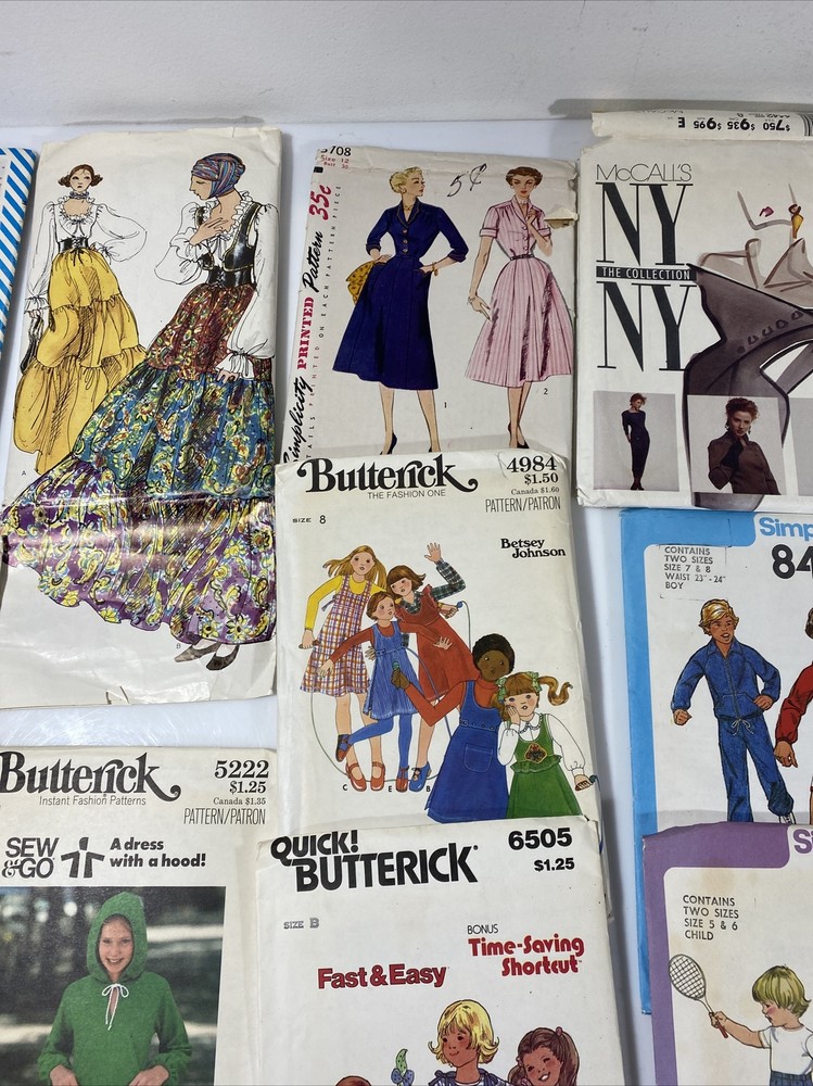 Vintage Sewing Patterns Butterick Lot