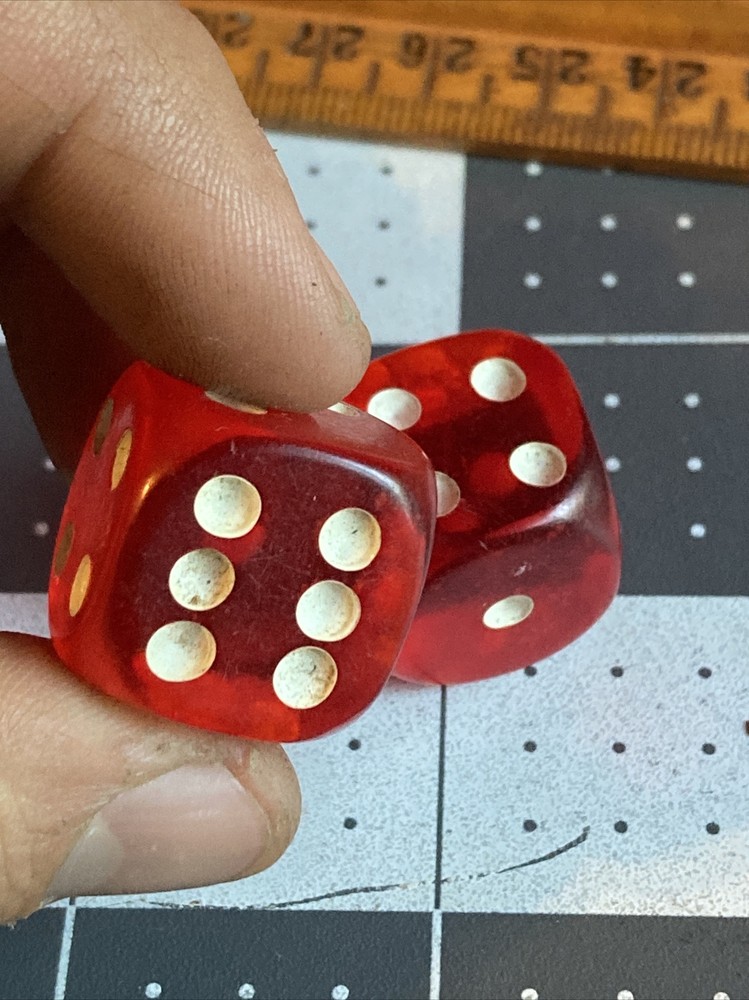 Vintage Red Dice Pair Rare