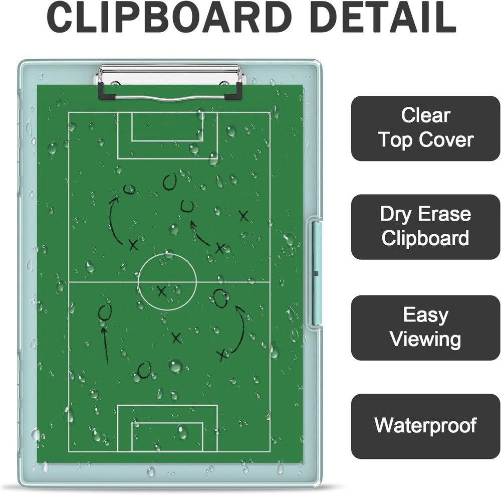 Plastic Clipboard with Storage, Side Opening with 2 Compartment, Size 13.3 X 9.4