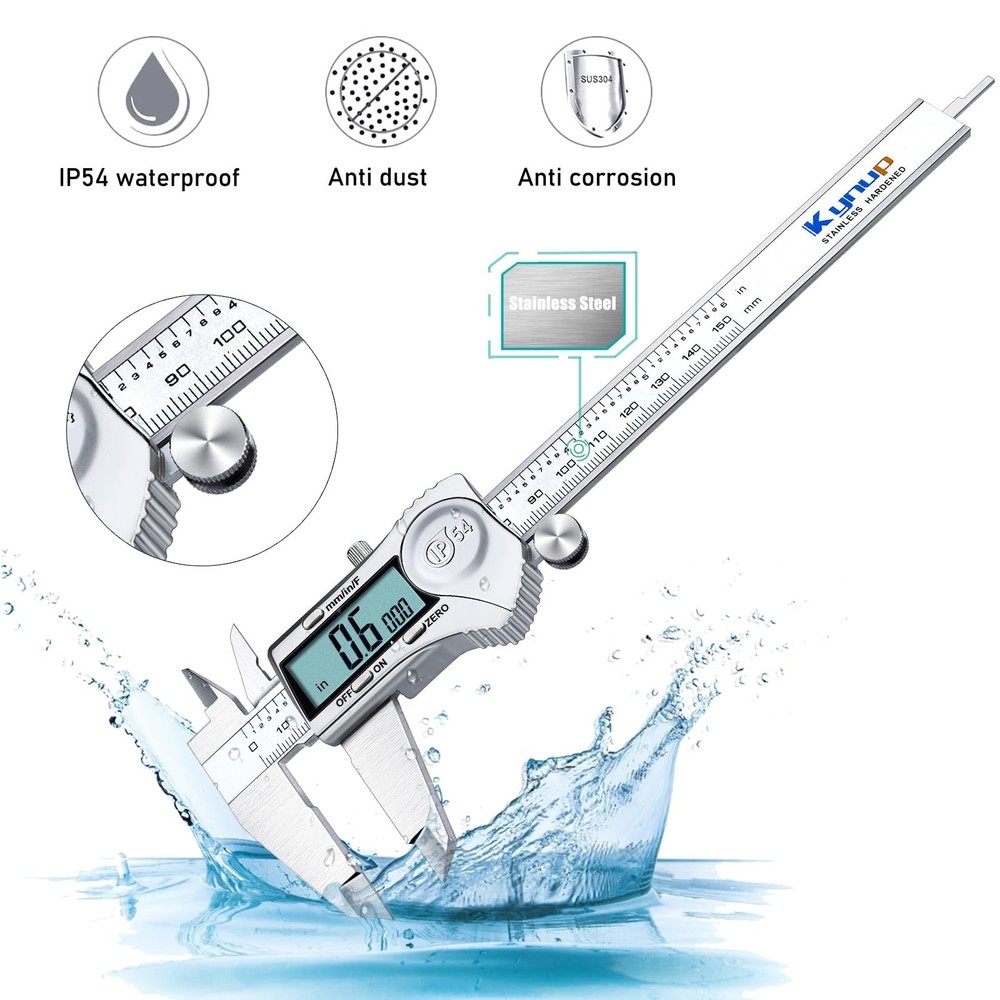 Kynup Digital Caliper, Caliper Measuring Tool Outside 150mm, Silver