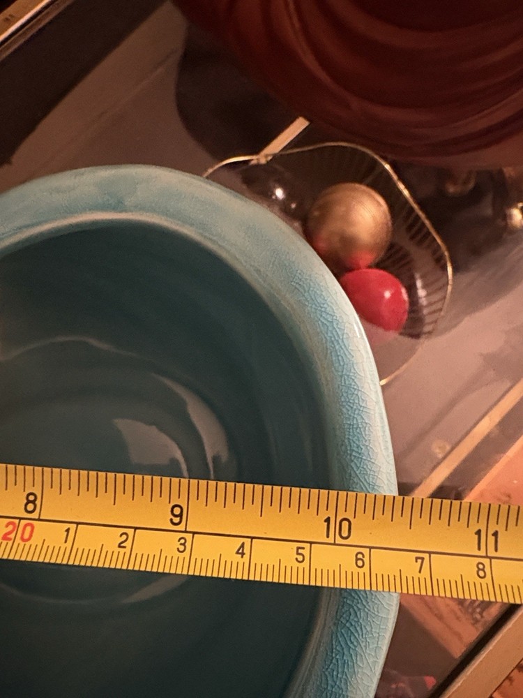 Blue Ceramic Seashell Planter Glossy Pottery 10" x 7" x 6" Solid Color