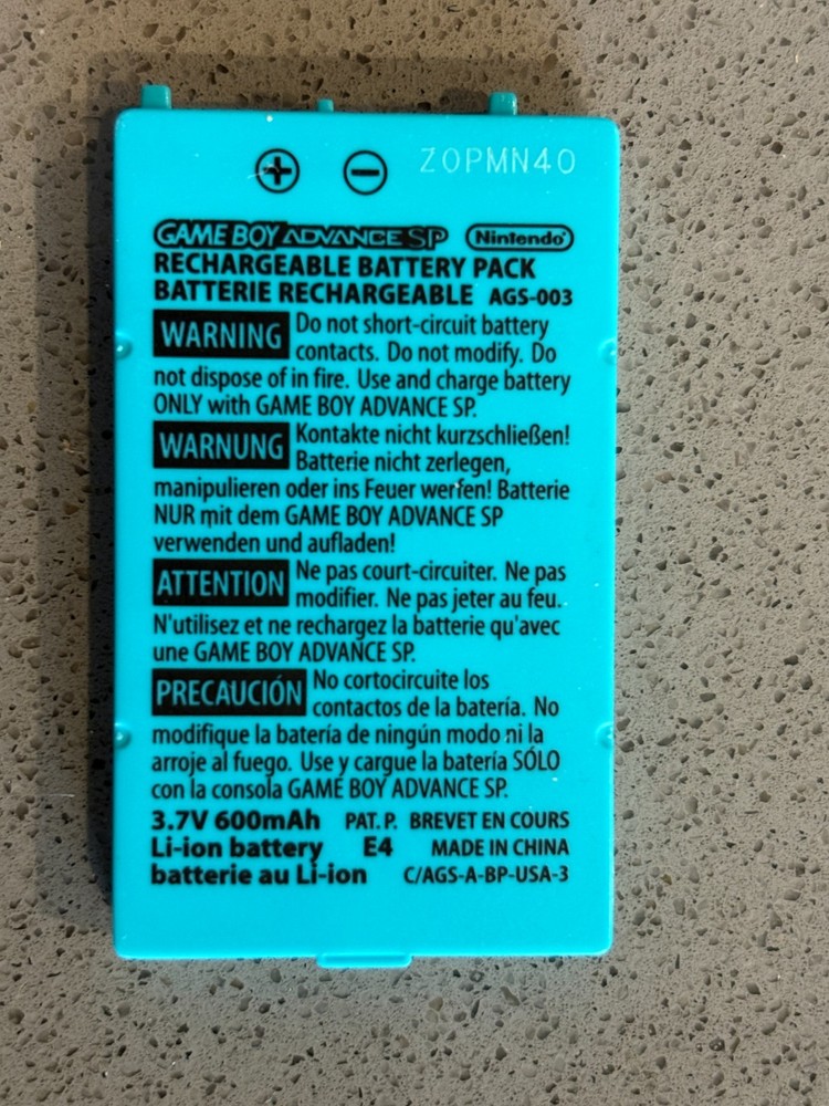 Game Boy Rechargeable Battery Pack Teal