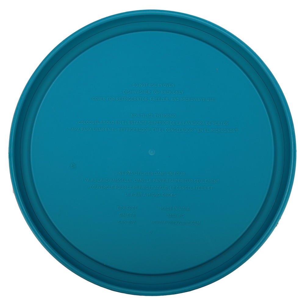 Pyrex 7402-PC 6/7-Cup Adriatic Blue Food Storage Replacement Lid (2-Pack)