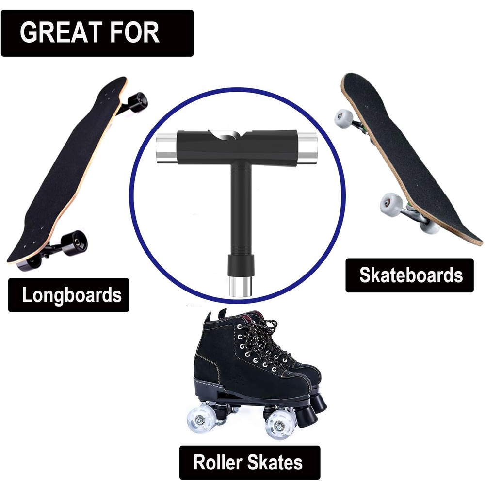 Professional Skate Tools, All-in-One Multi-Function Portable Skateboard T Tool