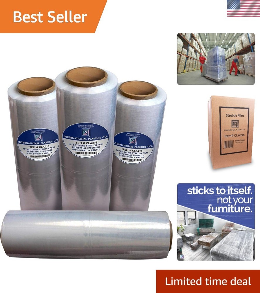 Heavy Duty 18" Clear Stretch Film - 4 Pack