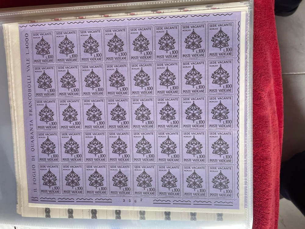 Vatican 1963 Vacant Seat Full Sheets Mnh**. Complete Sheet Set