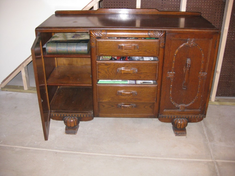 Antique Sideboard Buffet Cabinet