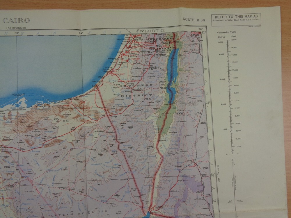 WW2 "RESTRICTED" British map of "CAIRO" (WING COMMANDER, DFC & BAR)