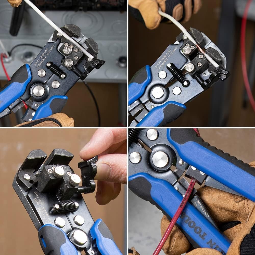 Klein Tools 11061 Self-Adjusting Stripper / Cutter, Heavy Duty, Blue/Black