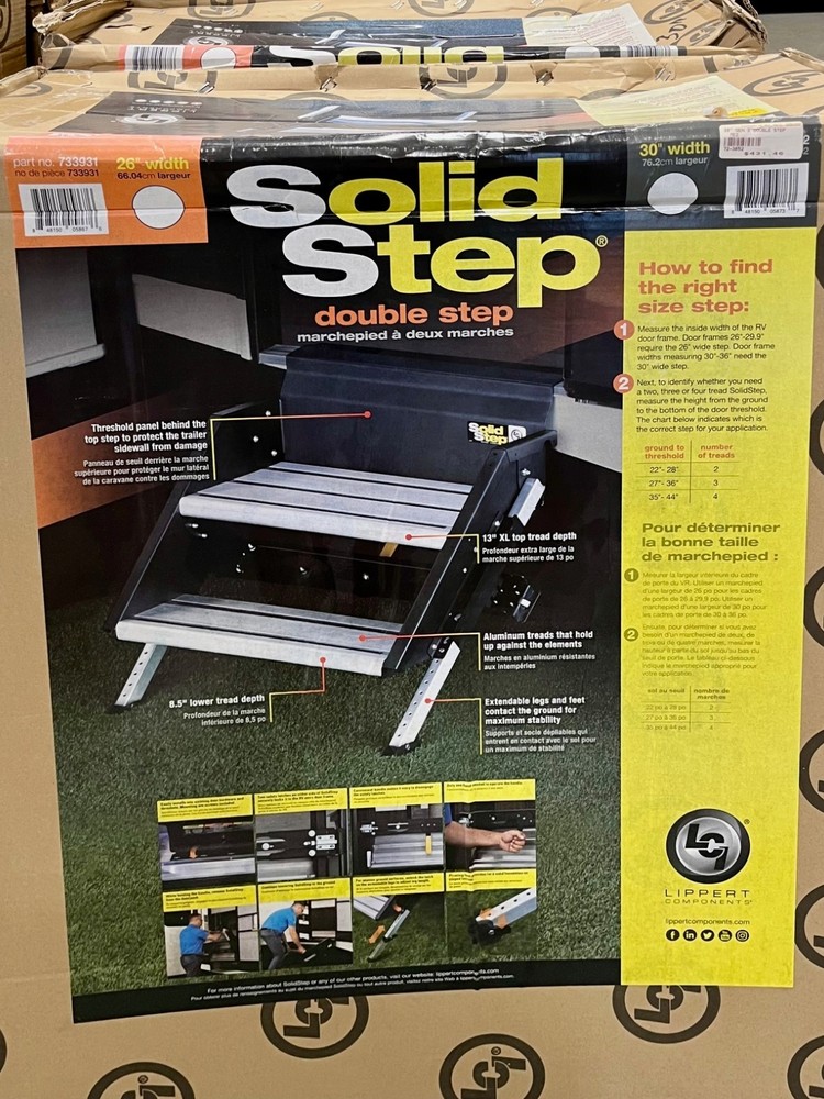Lippert 733932 30" Premium Double Solid Step