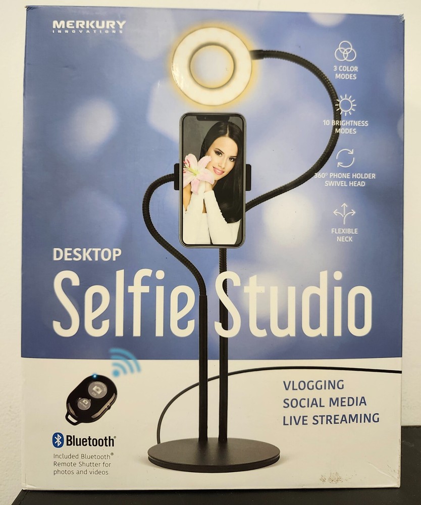 🔥🔥Merkury LED Ring Light Phone Holder w/ Bluetooth, USB Selfie Ring Light🔥🔥