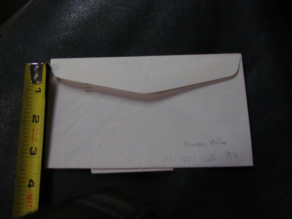 Amos Otis Autographed Envelope JSA Auction Certified